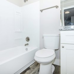 bathroom the Aero Place Apartments, in Colorado Springs, CO.